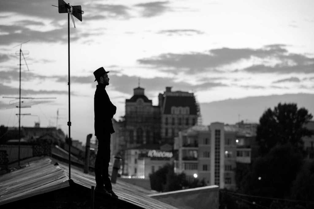 chimney sweep looking across birmingham rooftops